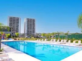 Stylish studio with gym, padel court and pool