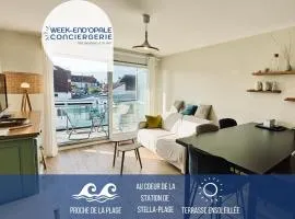 Appartement centre ville Stella-Plage terrasse sud-ouest