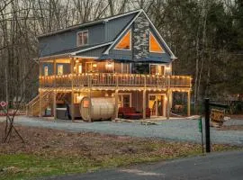 Luxury 3-Story Pocono Retreat w SaunaHot TubGames