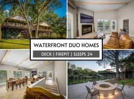 2 Lakefront Homes Dock Access Firepit Sleeps 24