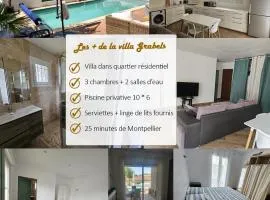 Maison 90 m2 avec piscine et clim - 3 chambres - proche Montpellier
