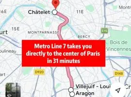 Paris maison-4min à Métro7-18min au centre de Paris