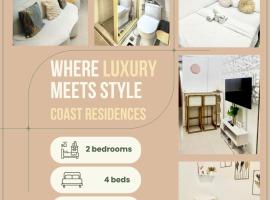 Luxe Staycation-2BR with Balcony and City View near MOA, World Trade Center, PICC at Coast Residences, хотел в Манила