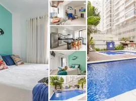 100m Praia Pitangueiras - 2Vagas - 2Quartos - 2Banheiros - Recepção 24h - Ar - Piscinas - Brinquedoteca - Wi-Fi 300mbps - Cozinha Completa - Lava-Seca