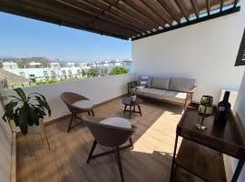 Casa de descanso con terraza, asador y alberca cerca de CDMX