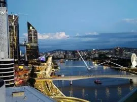 River & fireworks visible from the balcony!