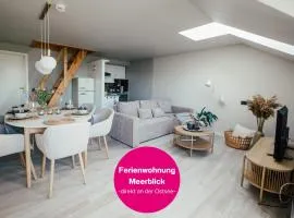 Fewo Seeblick mit Meerblick und direktem Strandzugang - Südbalkon, Maisonette - super für Familien und Freunde