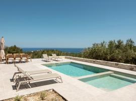 Private Pool Villa with Sea View - Olive Horizon, hotel v mestu Tsivarás