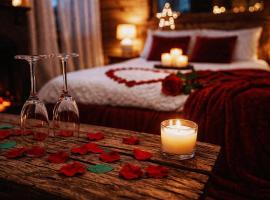 Le Chalet romantique en montagne, SPA, Écran cinéma, Lit king size, day use, 5min centre, hotel di Évreux