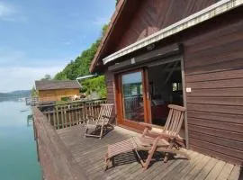Rare petit chalet sur le lac barque à rames clim