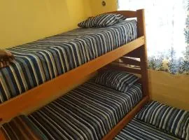 Small room with bunk bed, bathroom, AC and WiFi