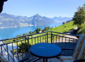 4 Personen, Panorama-Seesicht, Balkon, Gartensitzplatz โรงแรมในเอมเม็ทเทน