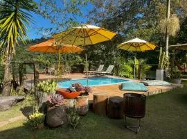 Sítio Recanto dos Lagos piscina sauna e churrasqueira