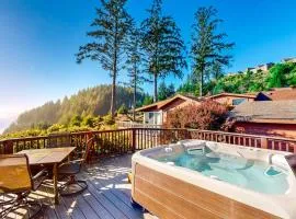 Tranquil dog-friendly coastal escape with private hot tub patio & nature views