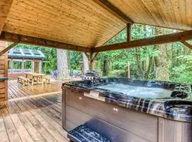 Dog-friendly creekside home with entertainment barn private hot tub & firepit