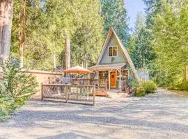 Adorable A-frame cabin withnearby river access game room wood stove firepit