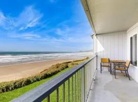 Modern oceanfront studio condo on Nye Beach with seasonal pool