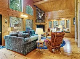 Riverfront home with deck fireplace & salt water hot tub- near hiking & lake