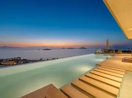 Villa View Bodrum Infinity Pool Sunset over Greek Islands Private Concierge Breakfast Up to 10 Guests