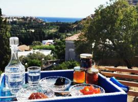 Andros Traditional Home with Sea View Terrace, Hotel in Vrakhnós
