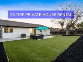 Entire Private Home with 4Bedrooms 2Bathrooms, King Bed, Garage, Gated Backyard, Available Now
