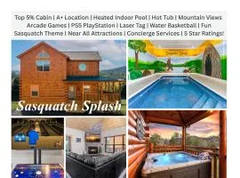 Sasquatch Splash Premier Private Pool Cabin with Hot Tub, Mtn Views, Arcade Games, Excellent Location