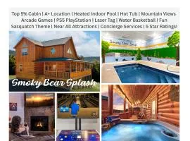 Smoky Bear Splash Top Rated Private Pool Cabin with Hot Tub, Mtn Views, Arcade Games, Excellent Location