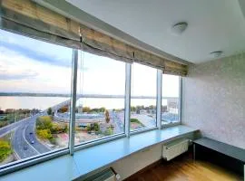 VIP KING SIZE apartment 106 м2 в Мост Сити, ОГРОМНАЯ ванна, 2 раздельные комнаты, ВИД на реку, Smart TV Генератор