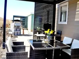 Ferienhaus Strandhus - ANKERPLATZ DAHME, Urlaub in Dünen, Terrasse, Strandkorb