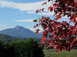 Panorama sur les montagnes, maison au calme