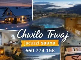 Chwilo Trwaj dom z jacuzzi, sauną i kominkiem z widokiem na góry Korbielów Pilsko