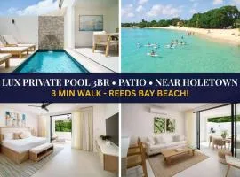 New Stylish 3BR with Private Pool ! Walk to Beach