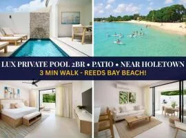 New Stylish 2BR Villa Walk to Beach Pool