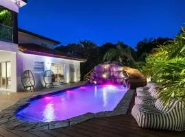 Glam Manor 7,000 Ft Mansion with Waterslide Spa