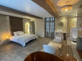 Chambre de caractère avec baignoire duo en bois