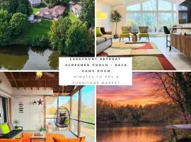 Lakefront Home with Deck Views and Screened Porch - King beds - Game Room - for HPU, Furniture Market