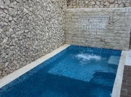 3 bedrooms home one block from the beach with pool, very central location