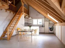 Mountain View Attic Apartment Goldiwil with Balcony & Parking