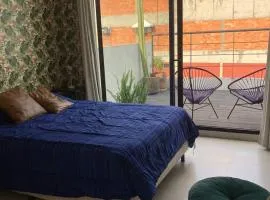 Very private Bedroom with Private Bathroom and Terrace in Roma Norte