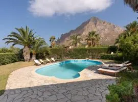 Amazing sunset with swimming pool