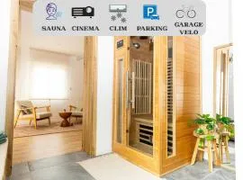 Luxueux studio pour amoureux avec Sauna, Videoprojecteur et jardin