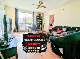 Grand Appartement 3 chambres chez l'habitant en Face du CHU et de l'Université de Poitiers - Accès rapide Futuroscope en 15 min