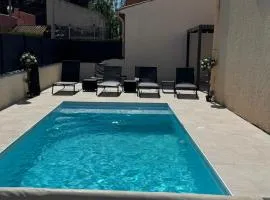 Piscine chauffée Clim WIFI 13 personnes Centre Valras-Plage