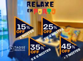 Flat em Muro Alto c/varanda,piscina e self checkin, hotell i Cupe