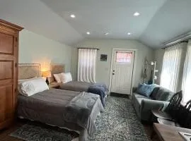 Terrific cozy studio space with kitchenette and patio