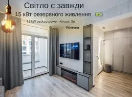 5-123 Fayna Town, Salyutna 2, Kyiv, Nyvky metro nearby, fantastic city view, 15 kW backup power, Petrovdom Apartment