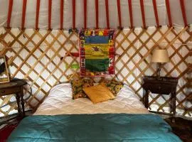 Yourtes de l œil d aigle au bord de l Allier