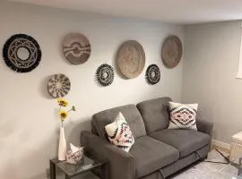 Modern 2BR Suite Private Entry Parking Laundry