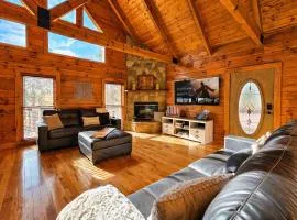 Expansive lakefront cabin with game room and yard