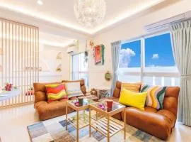 オーシャンビュー和室あり最大6名スーパー徒歩圏内高層階ファミリー歓迎長期滞在オススメ琉球タワー803